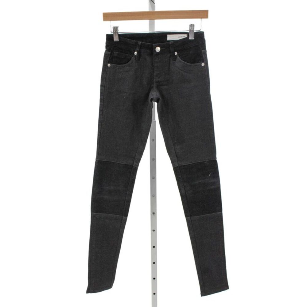 Sass & Bide Womens Black Skinny Jeans Mid-Rise Button Inseam 26 Size 25